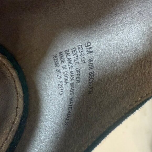 Worthington Teal Block Heel Sandals 9M Open Toe Ankle Strap Suede Dress Shoes - Picture 12 of 16